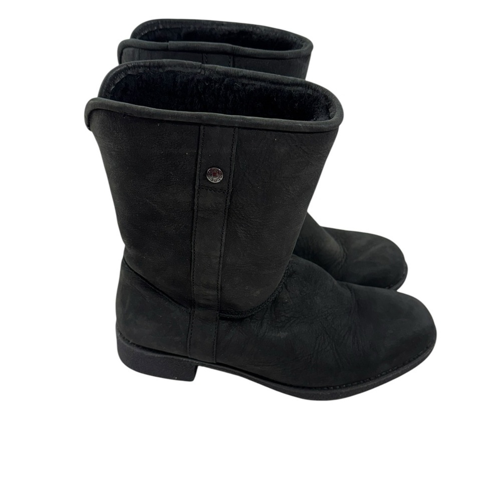 ABEO Black Burlington Suede Leather Slip on Winter Insulated Boot size 7.5